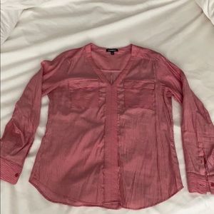 Express red and white slim fit portofino top